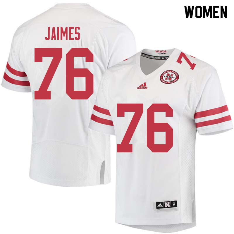 Women #76 Brenden Jaimes Nebraska Cornhuskers College Football Jerseys Sale-White - Click Image to Close